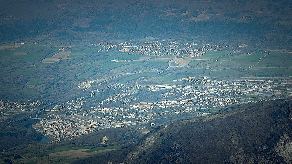 Vue aérienne de Bellegarde Sur Valserine