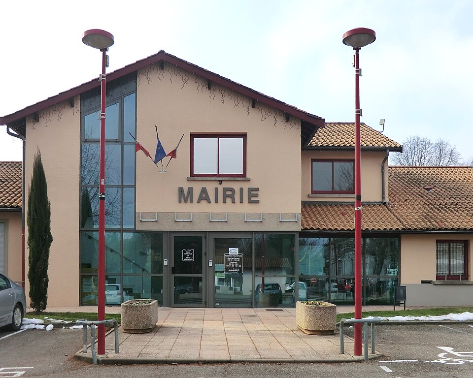 Town hall of Mionnay (Ain, France) in January 2013