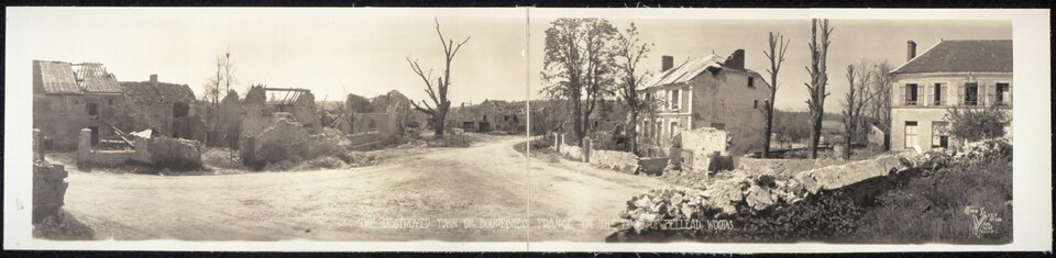The destroyed town of Boureshes (sic), France, on the edge of Belleau Woods LCCN2007663875