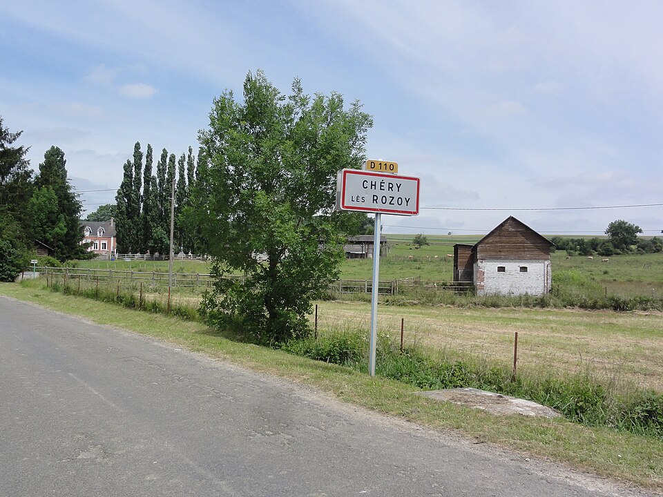 Chéry — lès — Rozoy (Aisne) city limit sign