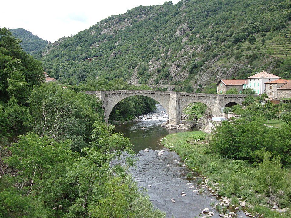 Chalencon (Ardèche, Fr) l'Eyrieux, Pont de Chervil