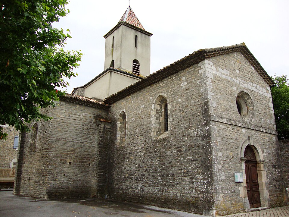 St.Maurice — d'Ardèche (Ardèche, Fr) église, côté entrée