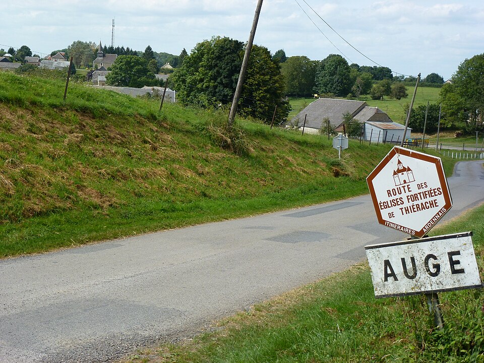 Auge (Ardennes) city limit sign