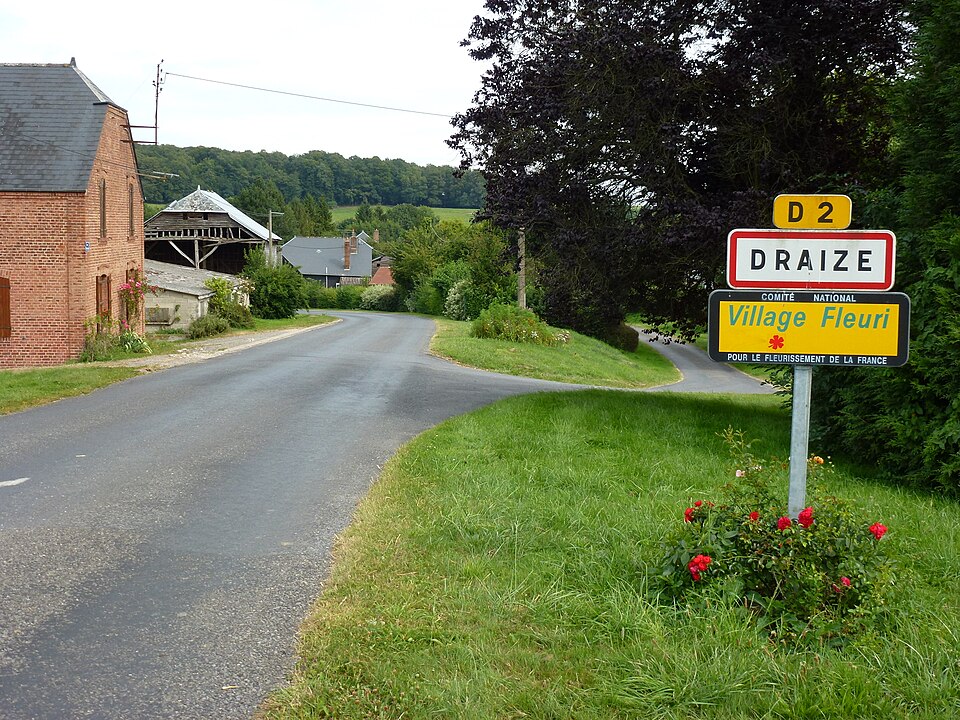 Draize (Ardennes) city limit sign