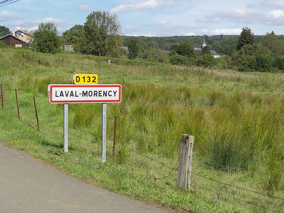 Laval — Morency (Ardennes) city limit sign