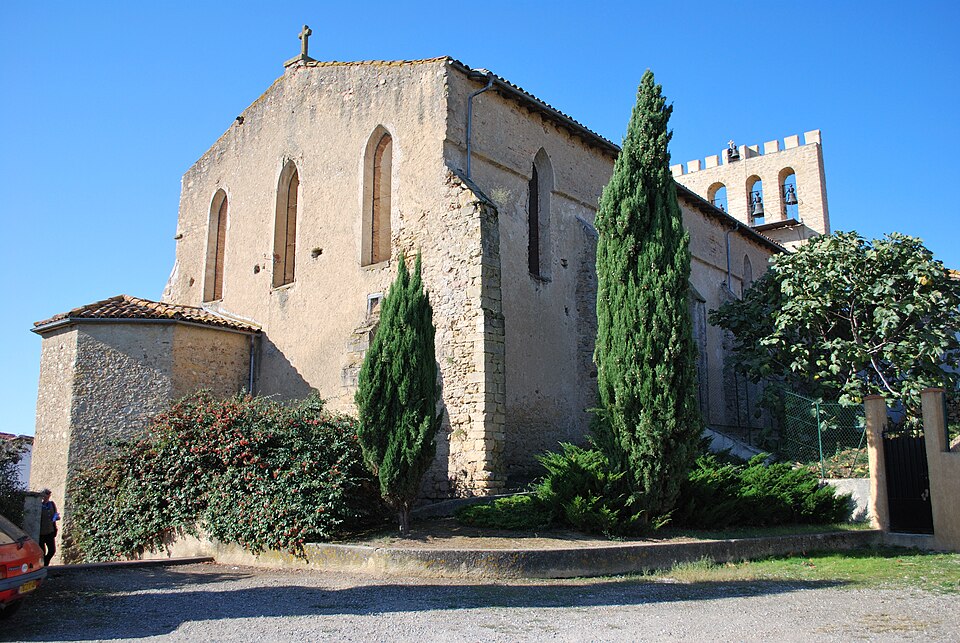 Eglise St Blaise Les Pujols Ariège avec contreforts