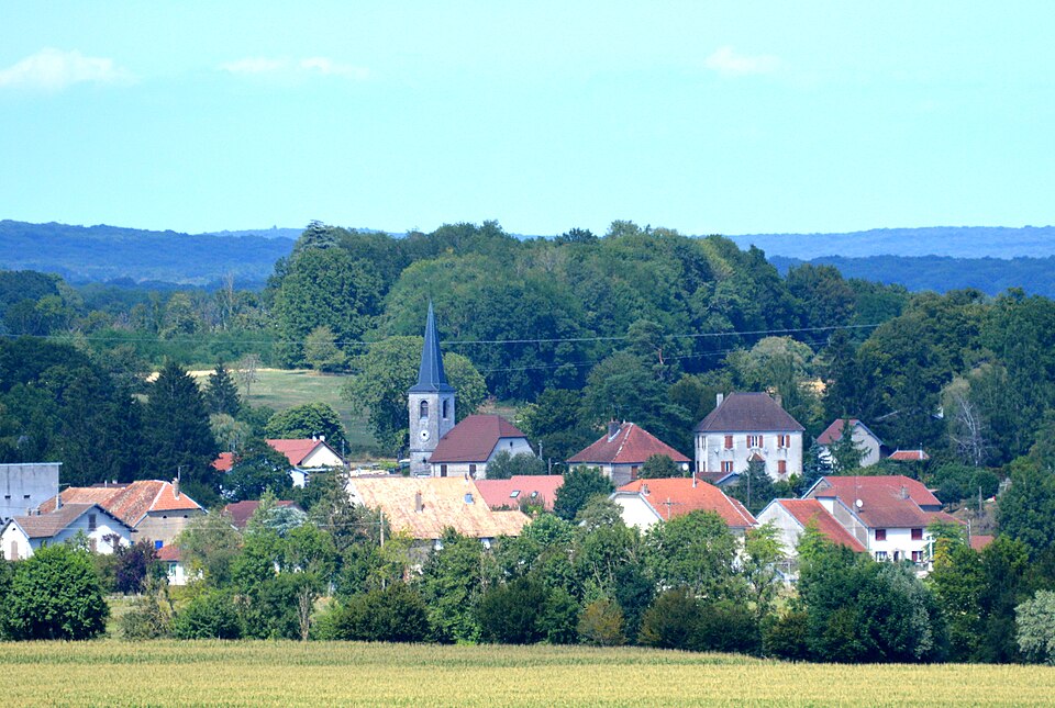 Sauvagney, vue sur le centre du village