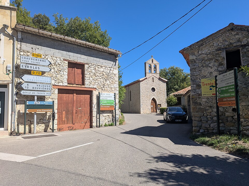 Saint — Ferréol — Trente — Pas — Route de Chaudebonne et église (sept 2026)
