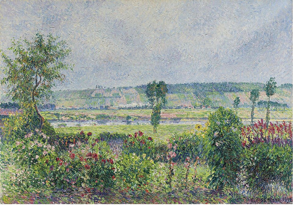 Camille Pissarro — La Vallée de la Seine aux Damps, jardin d’Octave Mirbeau (PD 956)