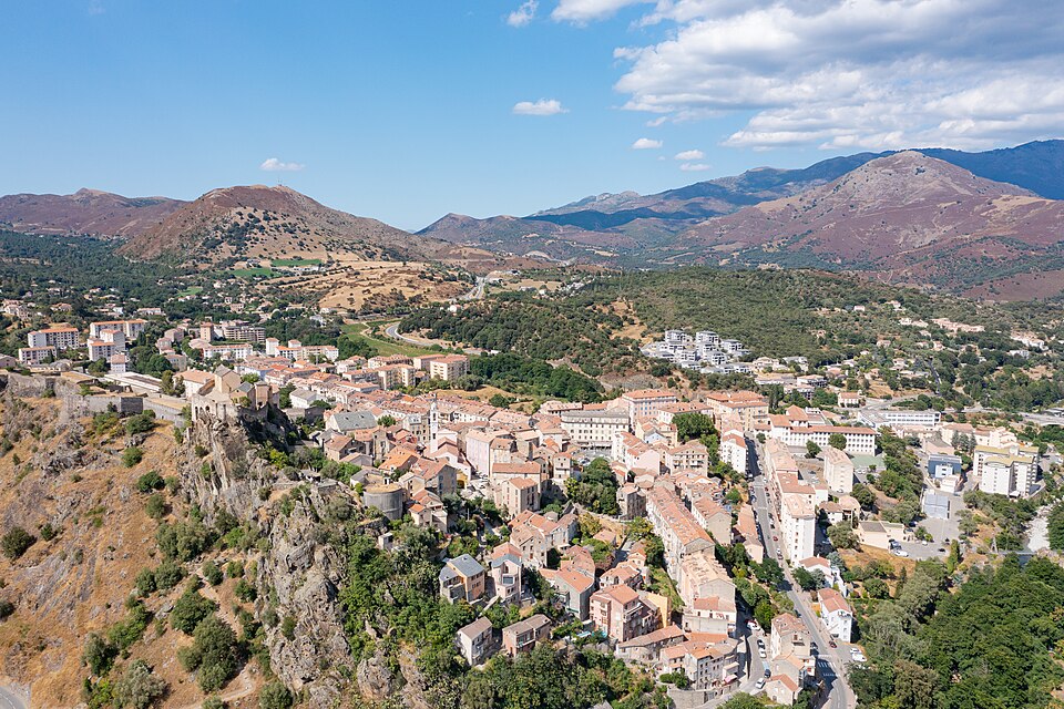 Aerial view of Corte, Corsica, France (52723814411)