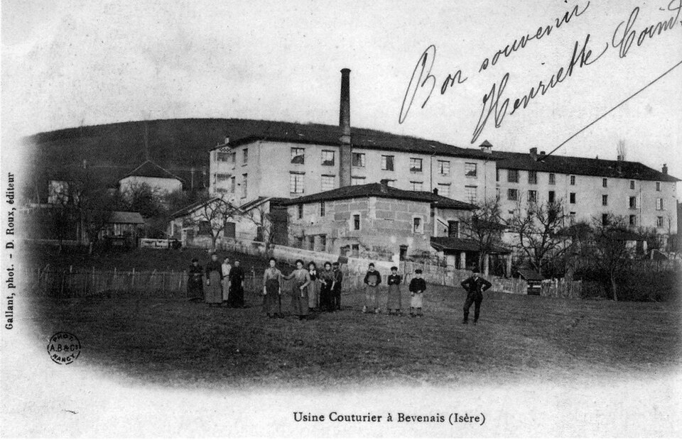 Bévenais, usine couturier, 1904, p 24 l'Isère les 533 communes — Gallant phot. — D. Roux éditeur