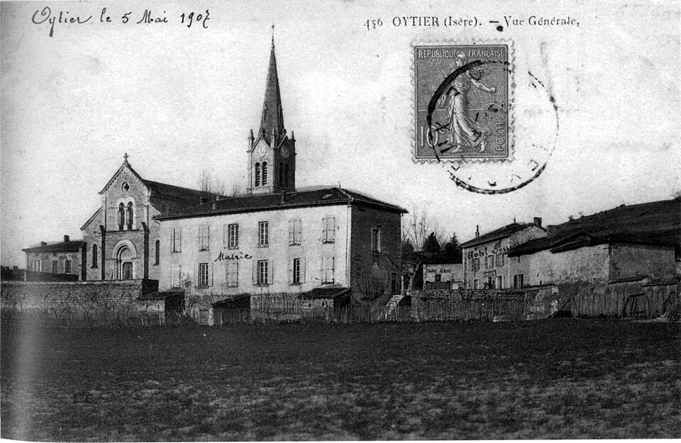 Oytier — Saint — Oblas, vue générale de Oytier en 1907, p151 de L'Isère les 533 communes — L C