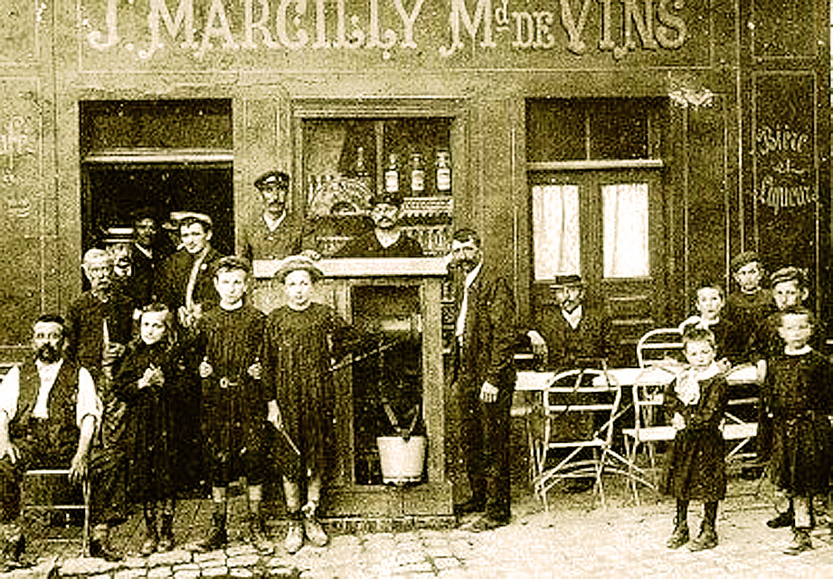 J. Marcilly, marchand de vin, en 1908 à Romilly