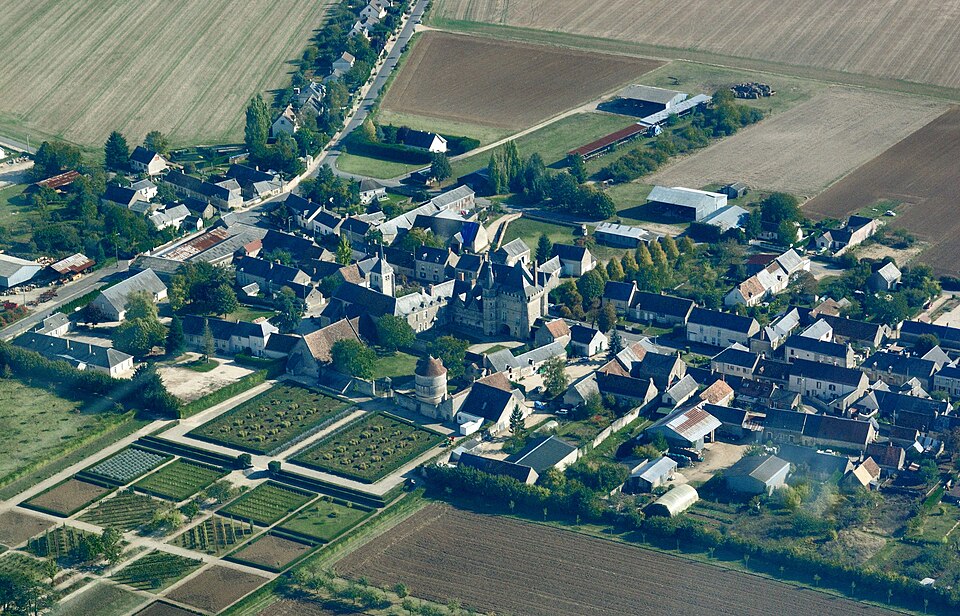 Talcy castle, aerial view