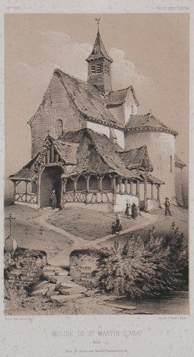 Estampe église de Saint — Martin — d'Abbat