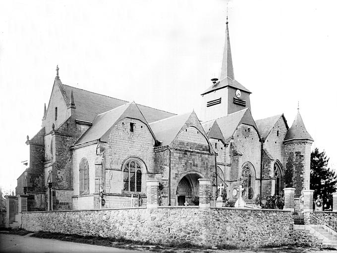 Eglise — Ensemble sud — ouest — Dommartin — Lettrée — Médiathèque de l'architecture et du patrimoine — APMH00017766