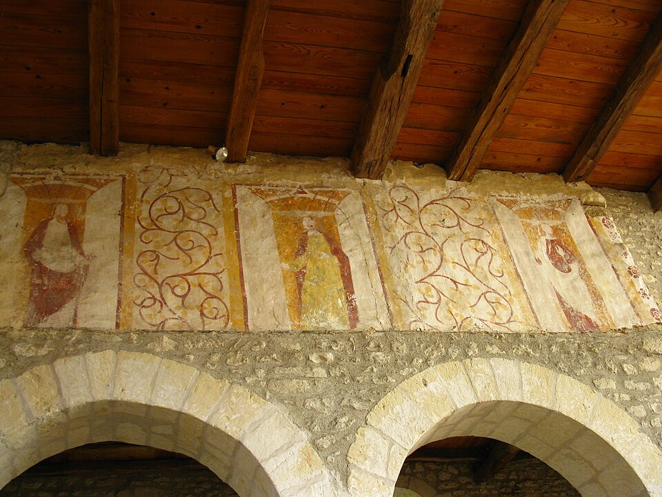 Fresque de l'église Saint — Hippolyte, à Faverolles — et — Coëmy