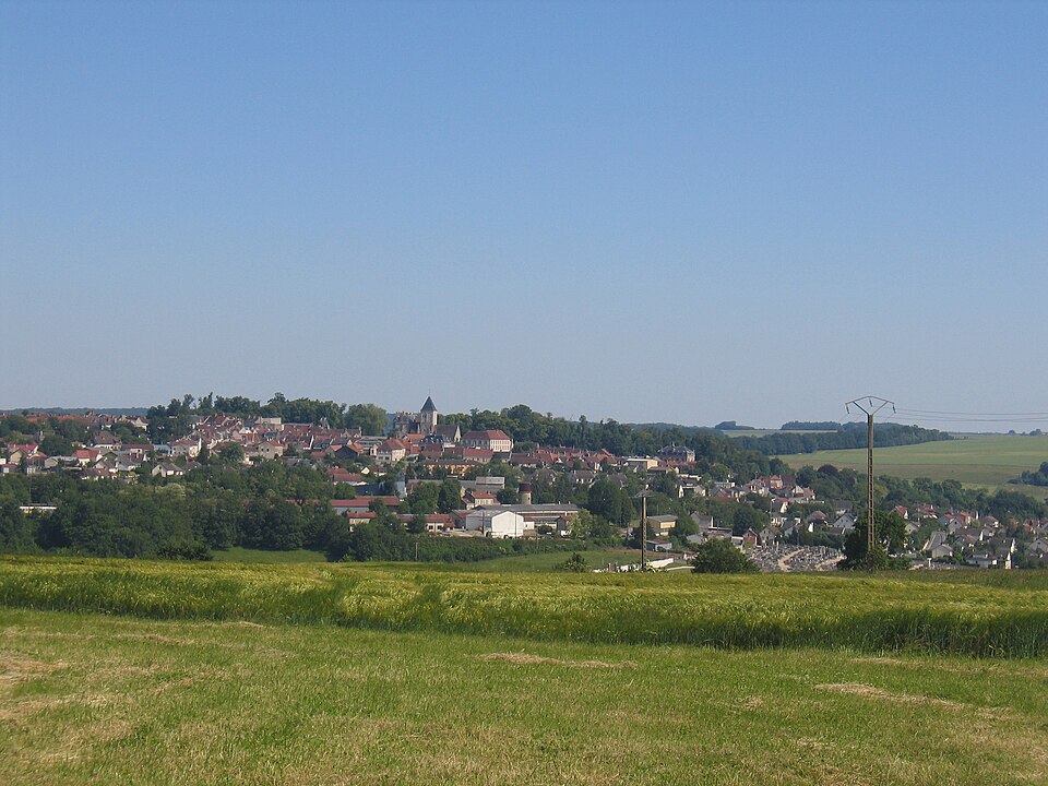Vue sur la ville de Montmirail, Marne, France