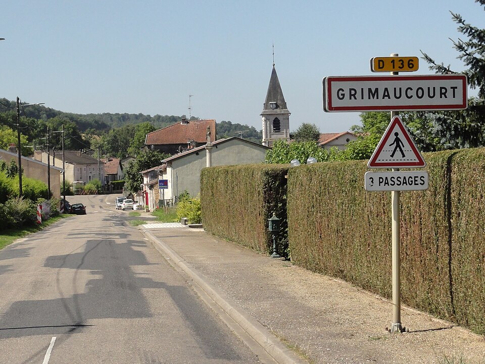 Grimaucourt — près — Sampigny (Meuse) city limit sign