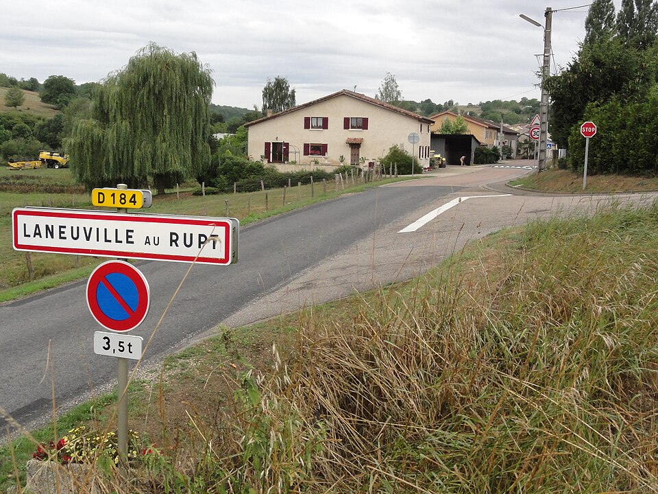 Laneuville — au — Rupt (Meuse) city limit sign