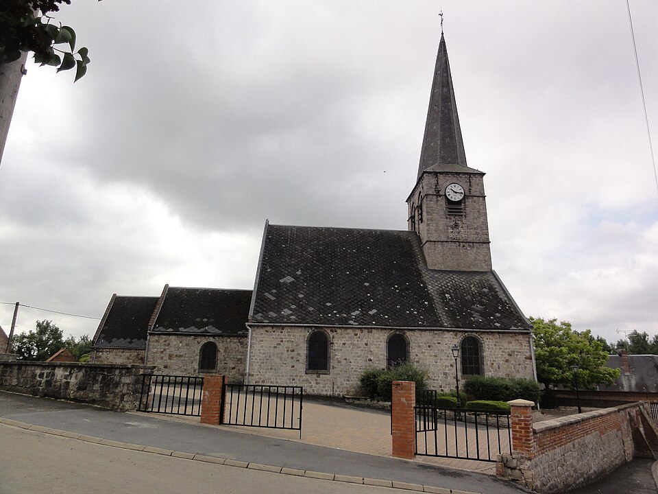 Bermerain (Nord, Fr) église, vue latérale