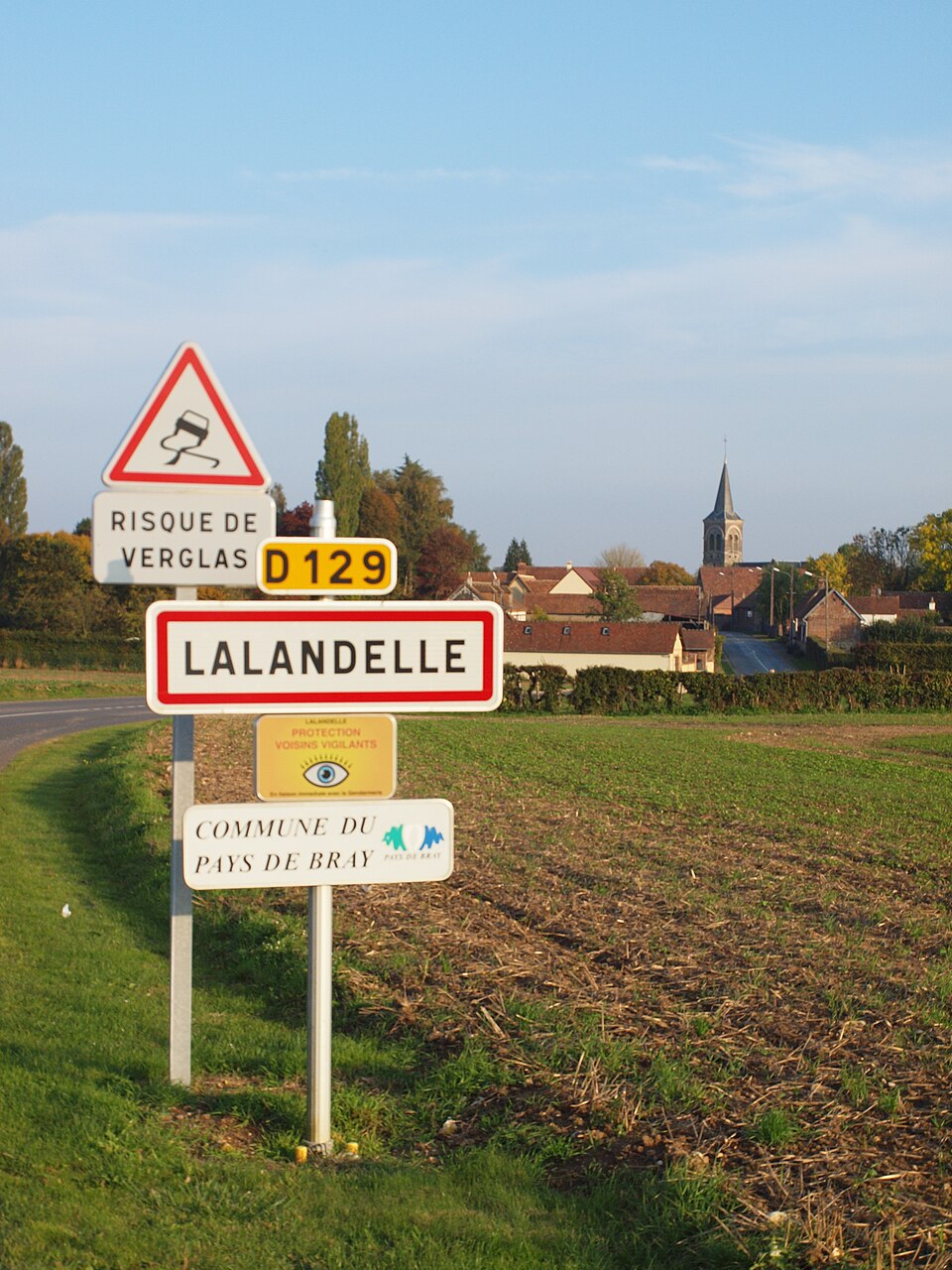 Lalandelle — FR — 60 — panneau d'agglomération — 1