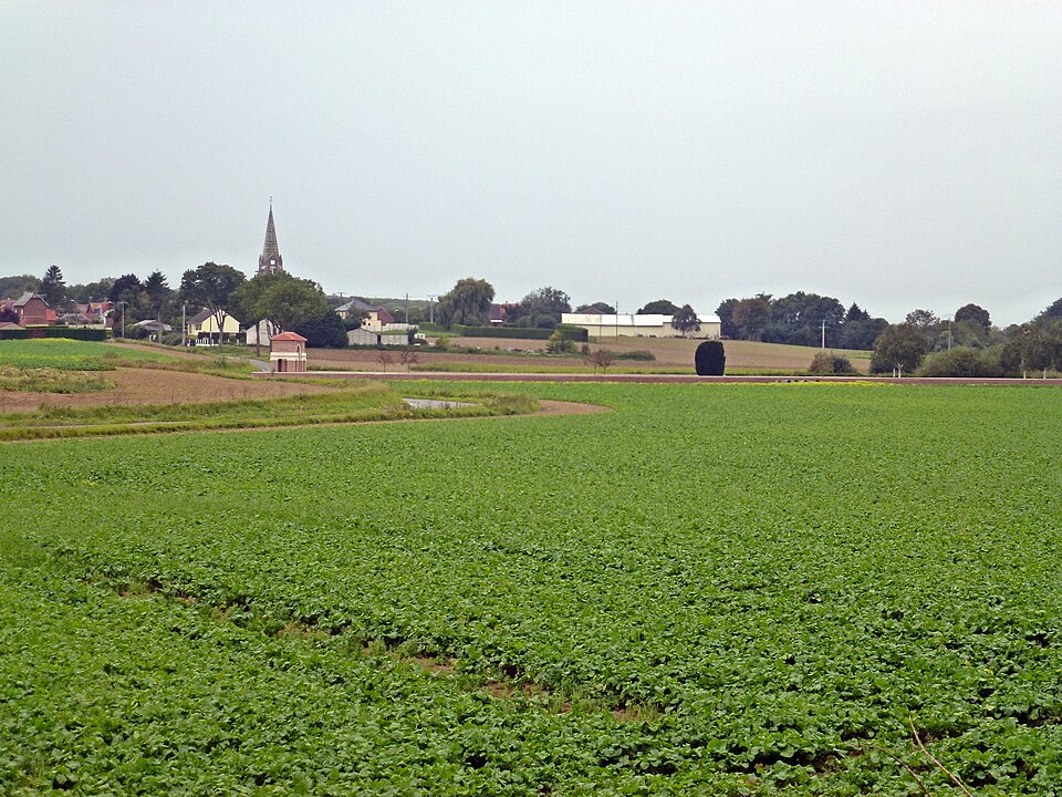 View of Grévillers and British Cemetery