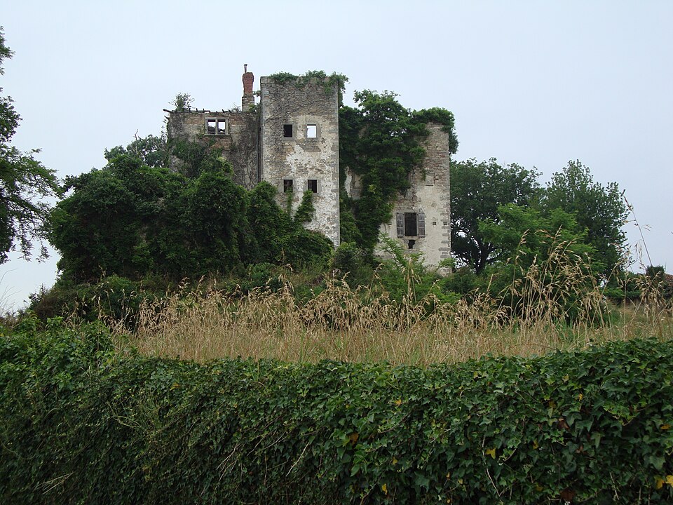 Beyrie — sur — Joyeuse (Pyr — Atl, Fr) Le château à restaurer