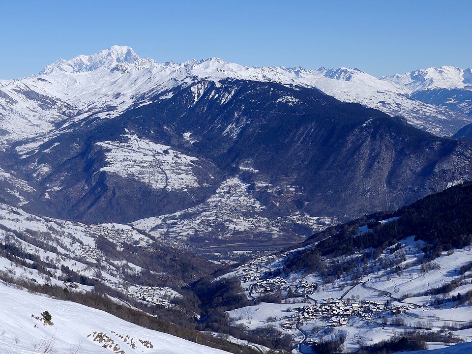 Vallon des Avanchers et Aigueblanche depuis Valmorel (hiver 2022)