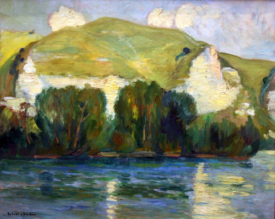 Robert Antoine Pinchon, Falaises de Belbeuf, oil on canvas, 50 x 61 cm