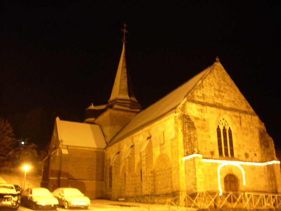 Église de Longueville sur Scie une soirée d'hiver 2009