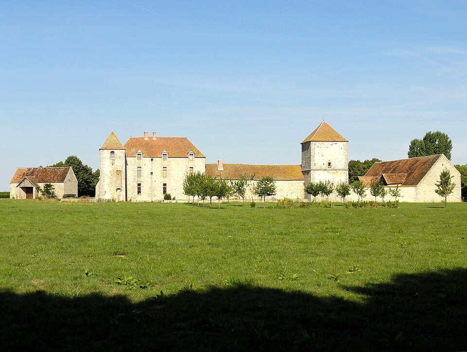 Bombon (77), fief des Époisses, vue d'ensemble depuis l'est