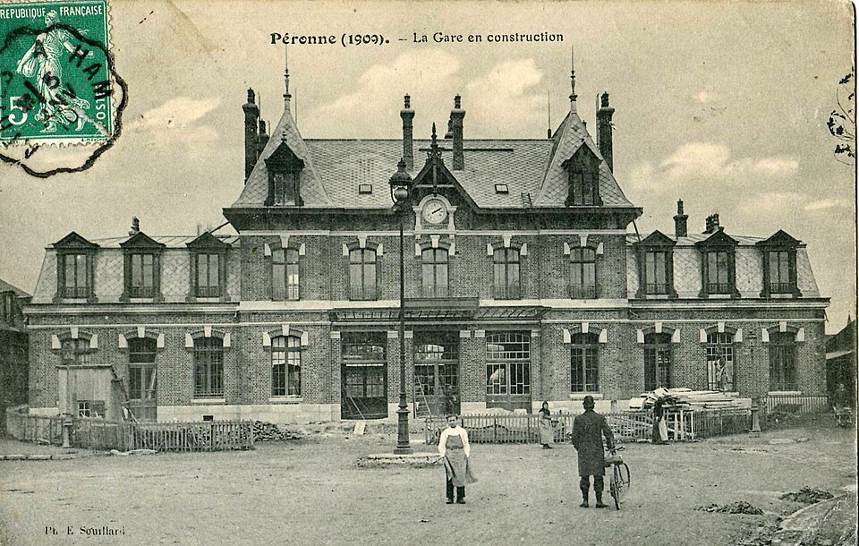 Souillard — PERONNE (1909) — La Gare en construction