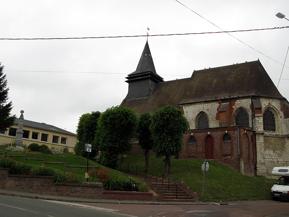 Jumel, Fr — 80, église et monument — aux — morts