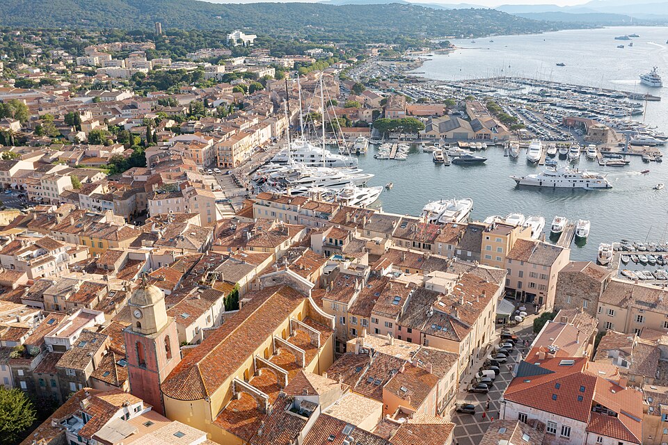 Bell tower of the church Our Lady of the Assumption in Saint — Tropez, France (52723273607)