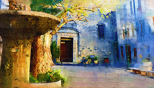 Church square in Solliès — Toucas